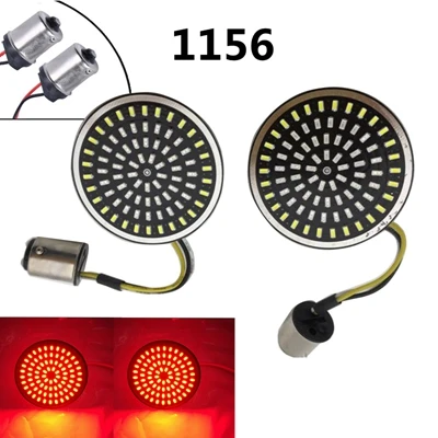 2 шт. 2-дюймовый передний светодиодный поворотник для мотоцикла с белыми ходовыми огнями для мотоциклов 1157 1156 поворотники в пулевидном стиле - Цвет: 1156 H2 red