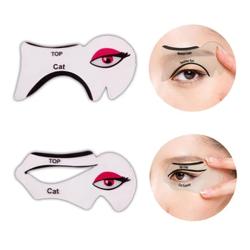

2pcs Pro Eyeliner Stencils Winged Eyeliner Stencil Models Template Shaping Tools Eyebrows Template Card Eye Shadow Makeup Tool