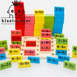 Kisteether Juego de bloques de dominó de números de madera, bloques de construcción a granel de colores para apilar topling, carreras voladoras, juguetes educativos, regalo