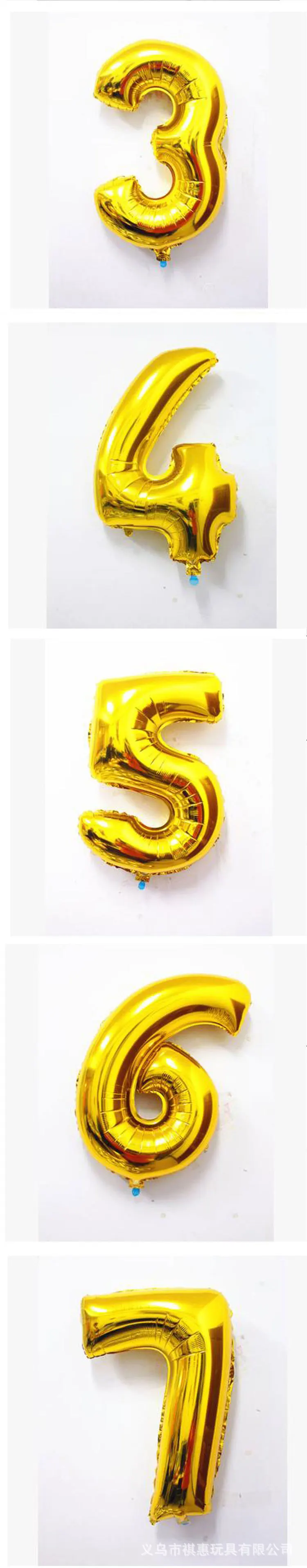40-дюймовый с цифрами шар Алюминий пленка с цифрами свадебные шары декоративные мальчика золото 40-дюймовый с N