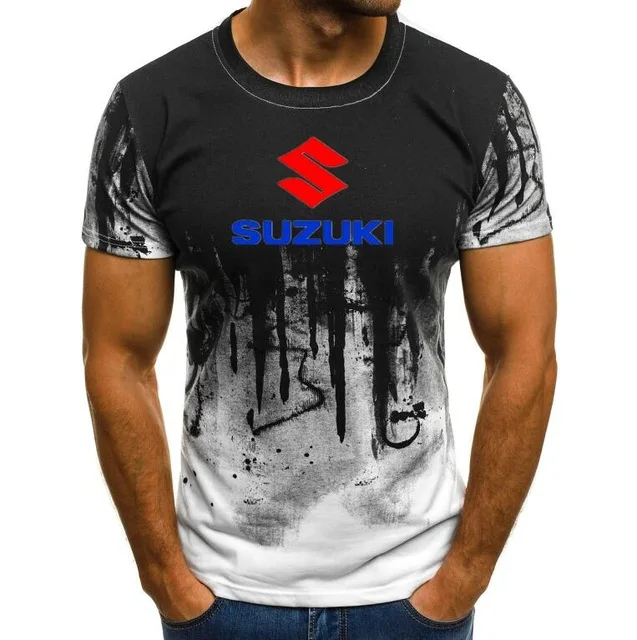 

2019 Summer Men's Short Sleeve T shirts Male 1 for Suzuki Gsxr Gsx R Print T-shirts Tops splash-ink Printed Male Casual tshirt U