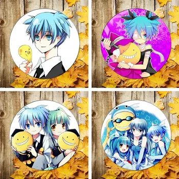 

Assassination Classroom Brooches Badge Anime Cartoon Figure Korosensei Shiota Nagisa Round Metal Display Brooch Pin Jewelry