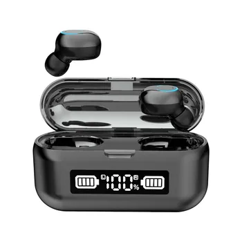 

F9-43 TWS Bluetooth 5.0 Earset LED Digital Display Touch Control Earphone Mobile Emergency Charging 2000mAh Bluetooth Earbuds