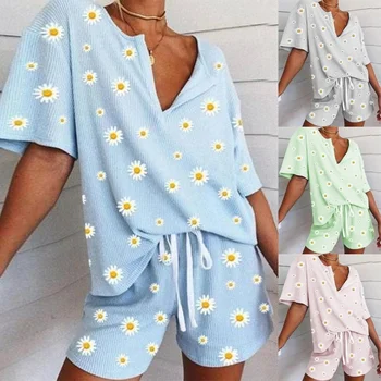 

Women Pajamas Set Summer Loose Short Sleepwear Girls Comfortable Home Clothing Set