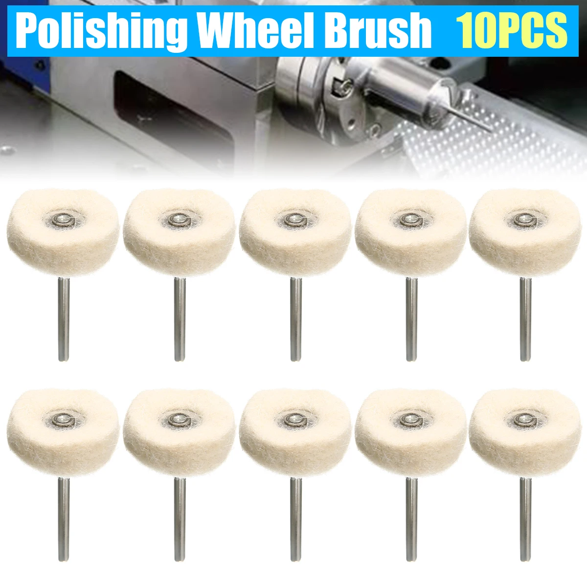 10pcs Polishing Buffing Drill Grinder Wool Cotton Wheel Brush Rotary Tools Set 
