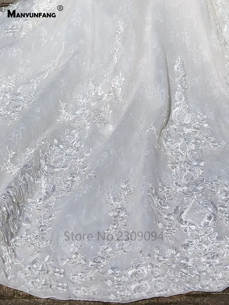 MANYUNFANG sexy wedding dress sheer neck and sleeves vestidos noiva long train long sleeve wedding dress women 2020 style MANYUNFANG sexy wedding dress sheer neck and sleeves vestidos noiva long train long sleeve wedding dress women 2020 style