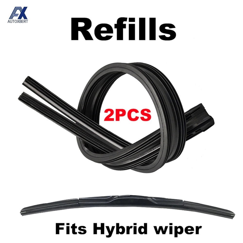 2Pcs/Set 14" 26" Hybrid 3 Section Wipers Soft Rubber Refills For