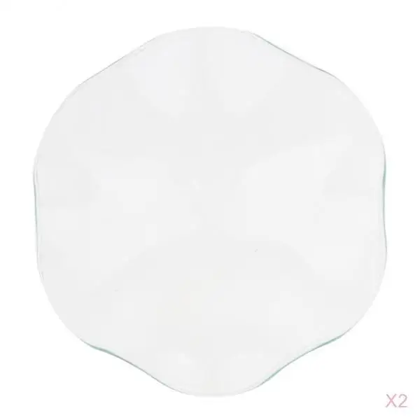 2 Pack Clear Professional Wavy Glass Dish Tray Bowl Lid For Electric Oil Aromatherapy Burner Warmer Fragrance Scent Diffuser