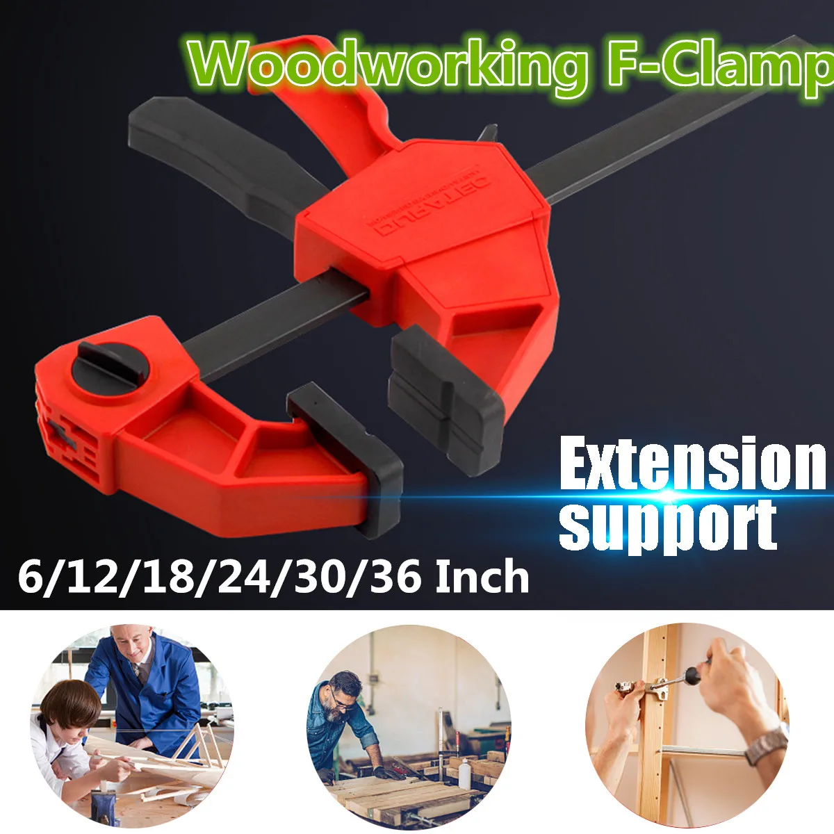 

6/12/18/24/30/36 Inch Heavy Duty F Clamp Clip Aluminium Alloy Wood Working Quick Grip F Style Bar Woodworking Pipe Clamps