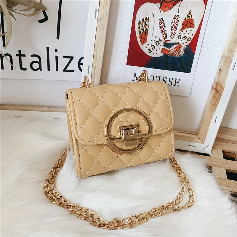 

KID'S Messenger Bag 2019 Korean-style Autumn Grid Square Sling Bag Casual Simple Adorable Baby Versatile Chain Shoulder Bag