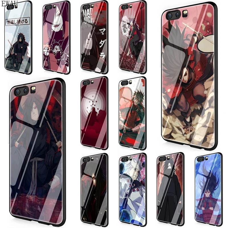 EWAU madara Uchiha Наруто закаленное стекло телефон чехол для Huawei P10 P20 P30 mate 20 Lite pro P Smart Y6 Y9 Honor 8X9 10