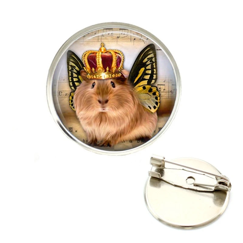 

Cute Guinea Pig Mouse Custom Photo Glass Dome Brooches Birthday Festival Anniversary Gift Jewelry Accessories