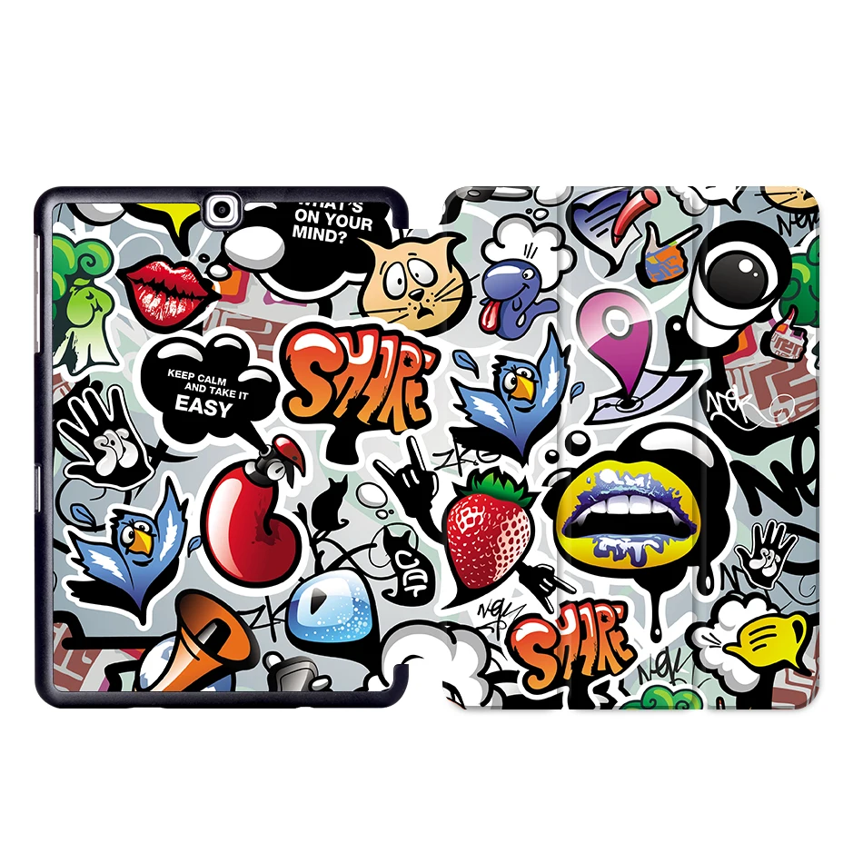 SS10 MTT чехол с граффити для samsung Galaxy Tab A 9,7 дюймов SM-T550 SM-T555 из искусственной кожи флип смарт-чехол для планшета funda SM-P550 SM-P555 - Цвет: SS10