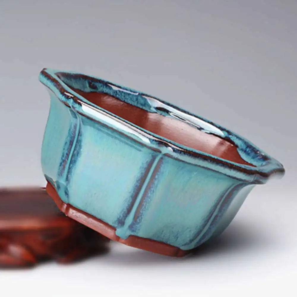 Chinese Style Bonsai Pots Breathable Stoneware Bonsai Pots With Holes Chinese Style Training Flowerpot Ceramic Crafts flower pot plant pot