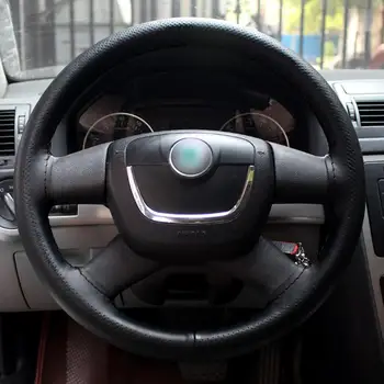 

Braid On Steering Wheel Car Steering Wheel Cover With Needles and Thread Artificial leather Diameter 38cm Auto Car Access
