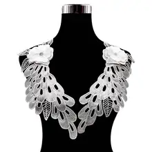 Водорастворимый кружевной воротник цветок полиэстер легкий Шелковый Вышитый корсаж трехмерный полый цветок аппликация