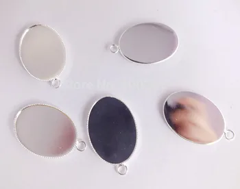 

Free ship! 500PCS 13X18mm Silver Plated Cameo Cabochon Bezel Base Setting Pendants, Blank Pendant Trays,metal blanks
