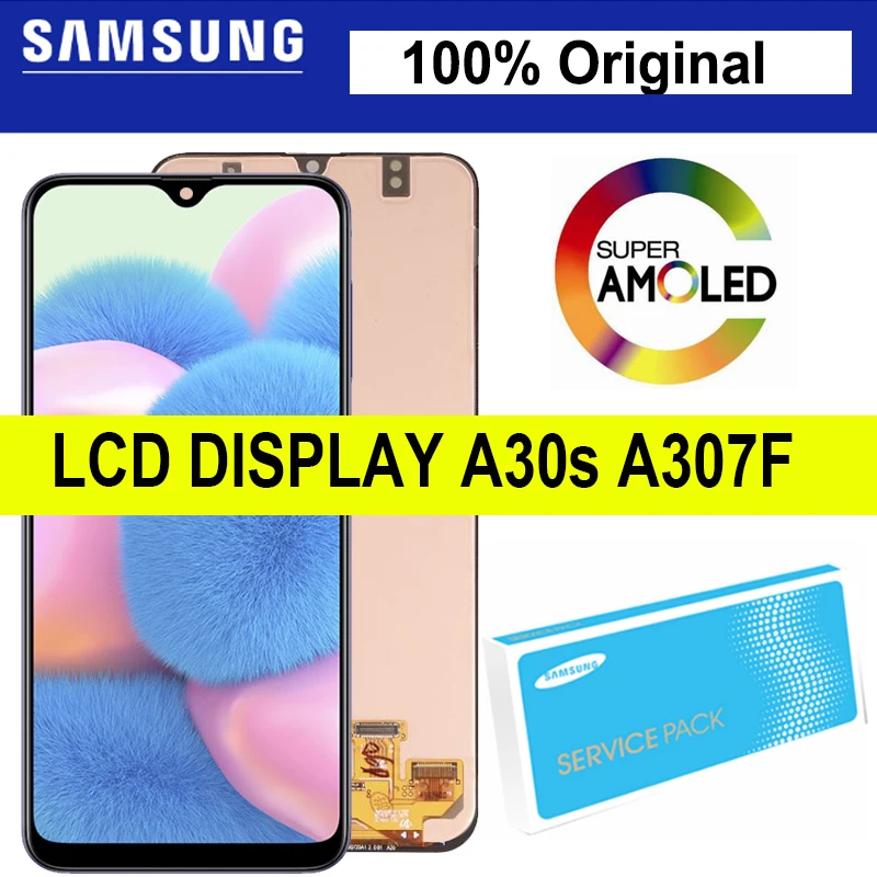 

Original 6.4" Super AMOLED For Samsung Galaxy A30s A307F A307 A307FN LCD Display Screen Digitizer Assembly Repair Parts