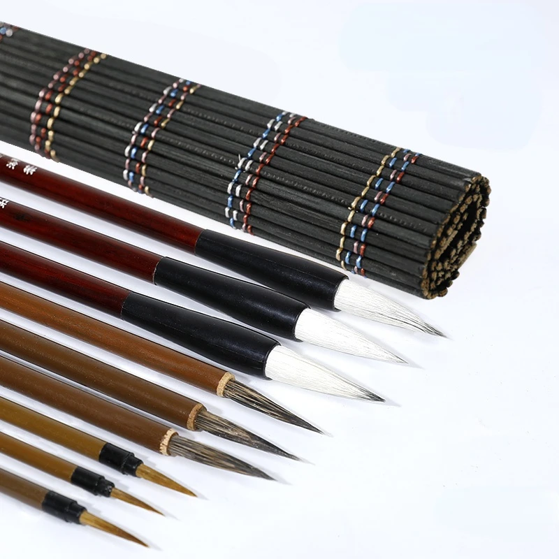 9pcs/set Chinese Meticulous Painting Brush Pen Set Regular Script Freehand Brushes Tinta China | Канцтовары для офиса и дома