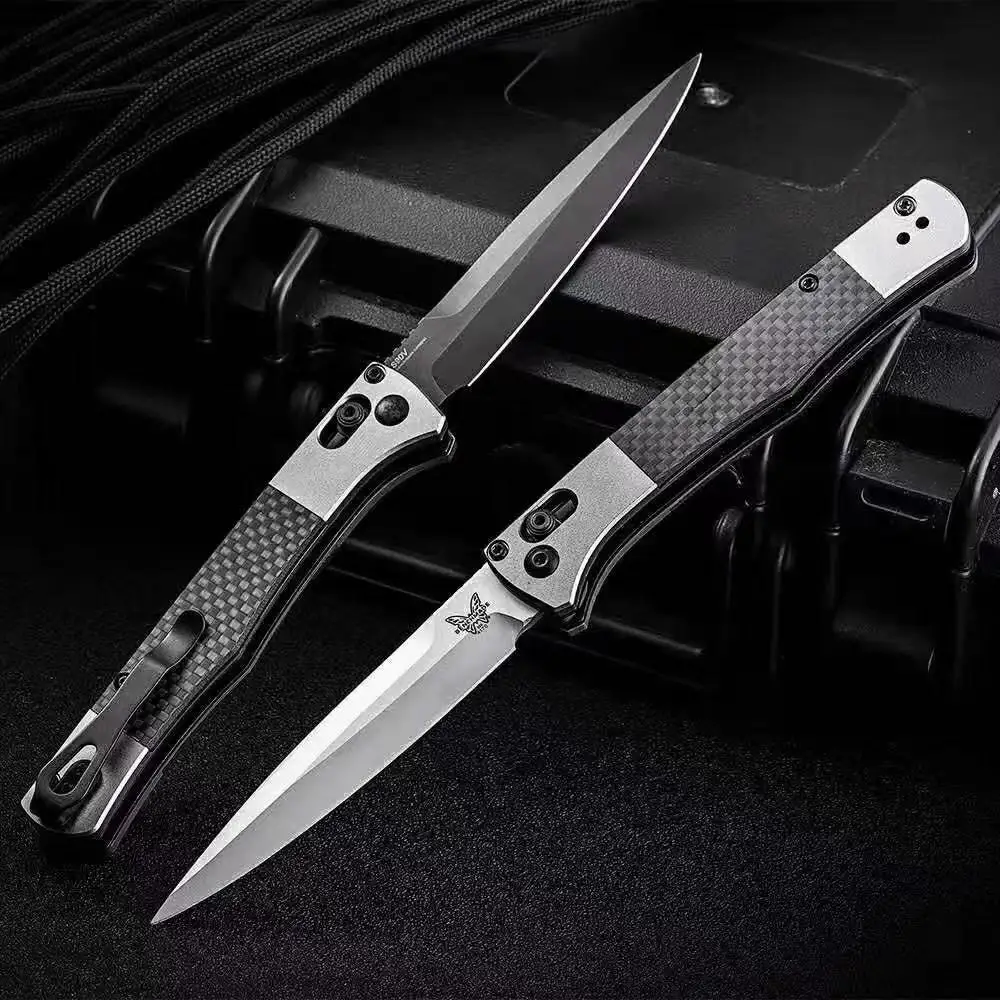 BENCHMADE268 Camping Knife Italian Mafia 4170BK Side Jump Automatic Multi-functional Folding Outdoor Knife Survival Safety Defense Pocket Knives EDC Tool