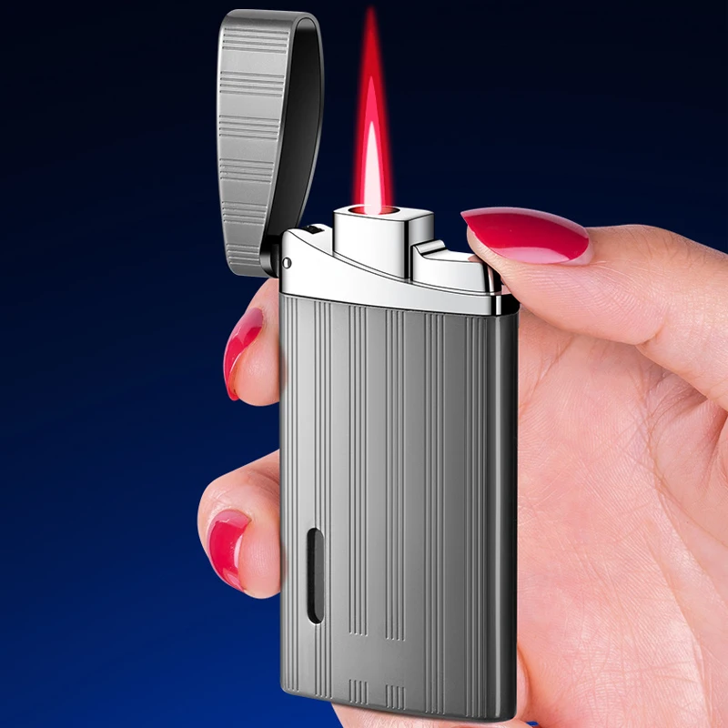 Metal Lighter Windproof Refillable Butane Gas Protable Torch Jet Lighter Cigar Without Gas Men's Gadgets