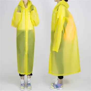 

Fashion Women EVA Transparent Raincoat Poncho Portable Environmental Light Raincoat Long Use Rain Coat Repeat Use