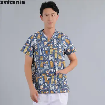 

Men's Scrub Clothes Pet Hospital Dental Stomatology Clinic Doctor Nurse Operation Room Work Clothes