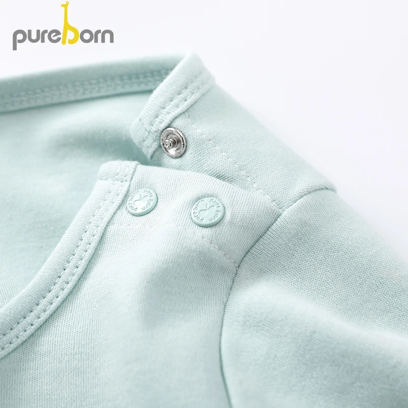 Pureborn/Комплект белья для малышей; детский топ+ штаны; комплект из 2 предметов; хлопковая одежда для сна с рисунком для малышей; Одежда для мальчиков и девочек; сезон весна-осень