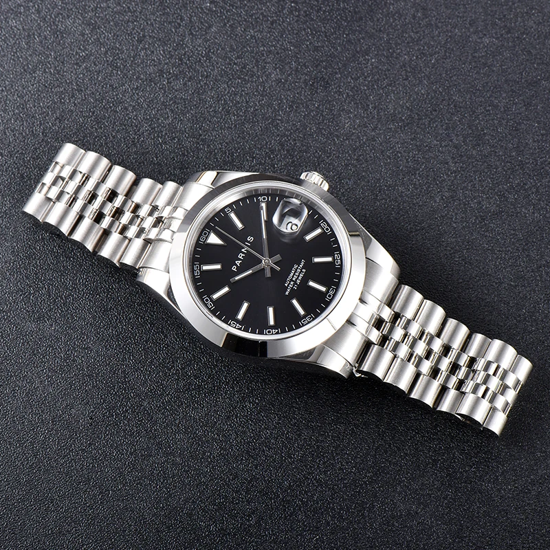 Parnis 39.5mm Black Dial Automatic 