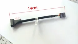 Cable USB 1000 de 9 pines, conector hembra a placa base, 2,0, 20 pines, macho, 14cm, nuevo, 3,0 Uds.