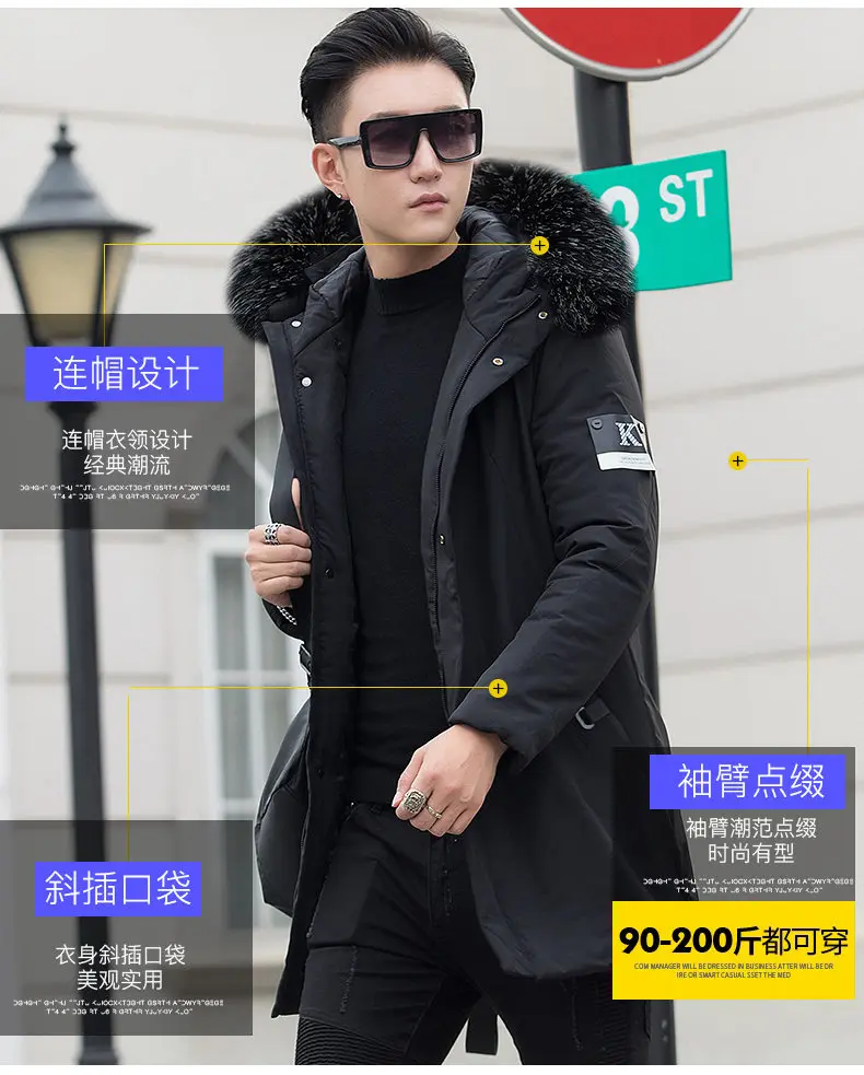 Winter Warm Long Jackets Coat Men Hooded Male Coats Jacket Parka Slim Fitted Cotton Padded Outerwears Clothing 2019 Black Friday 04