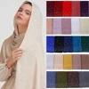 Women Muslim Plain Bubble Pearl Chiffon Scarf Hijab Hot Sale Diamond Rhinestone Shawls Headband Foulard Femme hijabs Scarves New 1