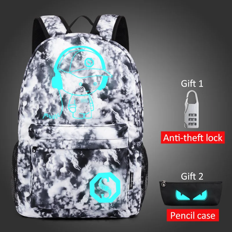 Senkey Luminous Usb Charging Backpack 