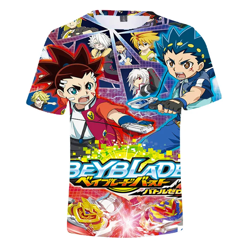 3D Beyblade Burst Evolution с принтом, детские футболки с коротким рукавом для маленьких мальчиков толстовки, Повседневная Толстовка для девочек уличная детская одежда, короткий рукав, футболки - Цвет: Short Sleeve