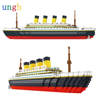 

3800Pcs Movie Series Titanic Large Ship Model Building Blocks Diy Boat Small Particle Educational toys for Children