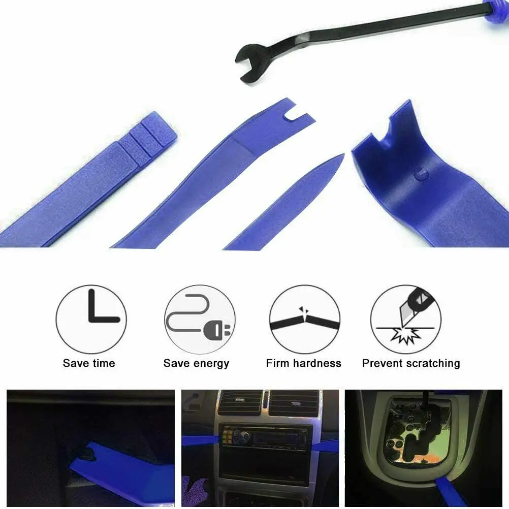 5Pcs Car Trim Removal Tool Kit Set Door Panel Fastener Auto Dashboard Plastic Tools