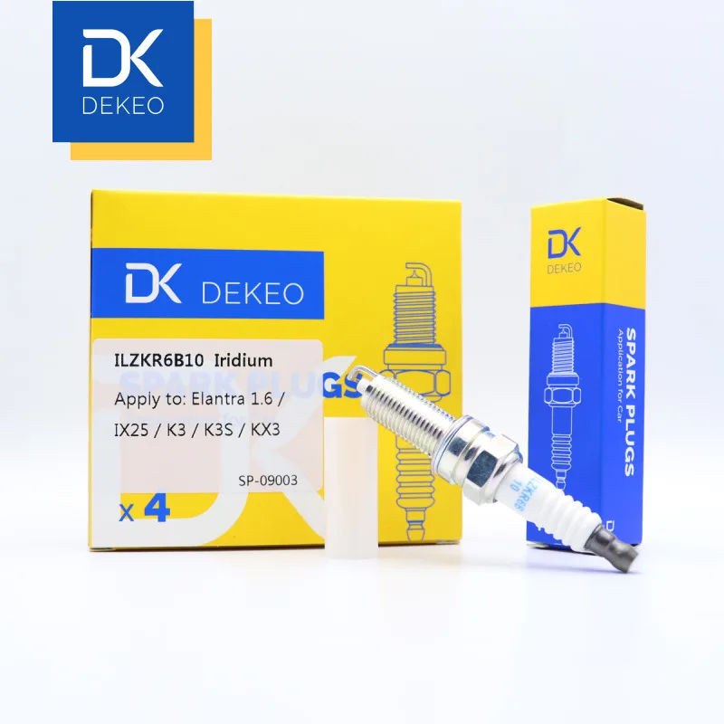 Набор свечей зажигания Dekeo Iridium SILZKR6B10E(93815) LZKR6AGPE 18846-10061 подходит для Kia K2 K3 KX3 Forte л для Hunydai ix25 из 4 шт