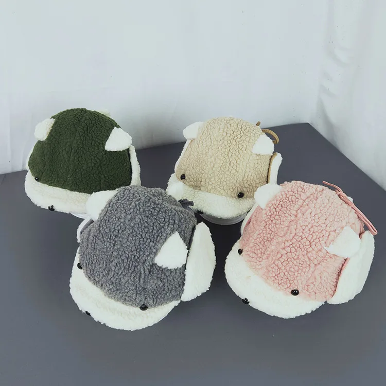 

New Style Autumn And Winter Children Baby Hat 4 BOY'S Baseball Cap Berber Fleece Brim Hat 5 Girls Earmuffs Hat 3-6-Year-Old