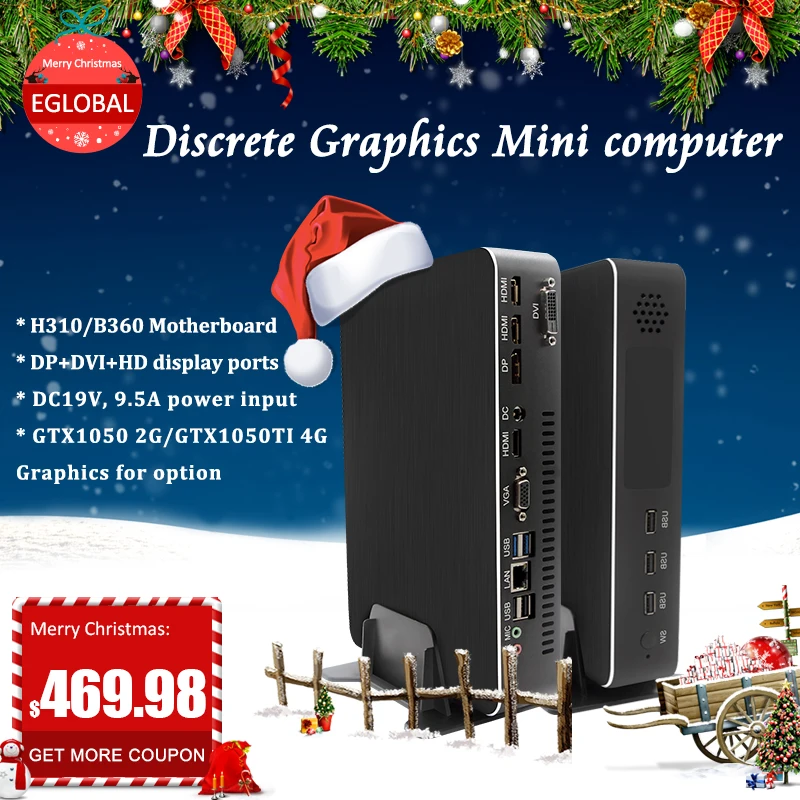  New arrival Gaming pc Intel i5-9400F i7 8700 i3 9100F Nvidia GTX 1050 4GB Mini PC computer 2*DDR4 2