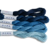 5 pezzi/set 25 metri/pezzo 5 gradiente di colore blu Sashiko Set di fili 100% cotone spesso 10 fili filo