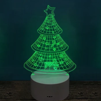 

Christmas Trees 3D LED Lamp Illusion 3D RGB Night Lamp Illusion Table Lamp For Christmas Present Creative Novelty Light For Gift