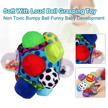 

Non Toxic Baby Development With Loud Bell Kids Gift Soft Bumpy Ball Durable Funny Cloth Parent Child Interactive Grasping Toy