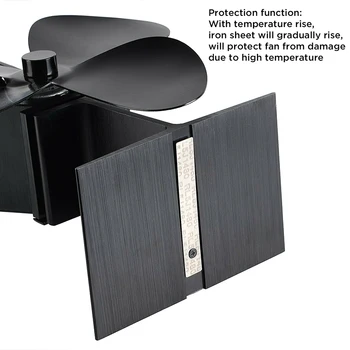 

Newly Heat Powered Stove Fan 4 Blades Fireplace Silent Portable for Wood Log Fire Burning TE889