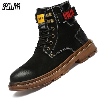 

Hot Sale Men's Snow Boots Winter Plush Warm Men Winter Boots Genuine Leather Sneakers Outdoor Waterproof Non-slip Men Ankle Boot