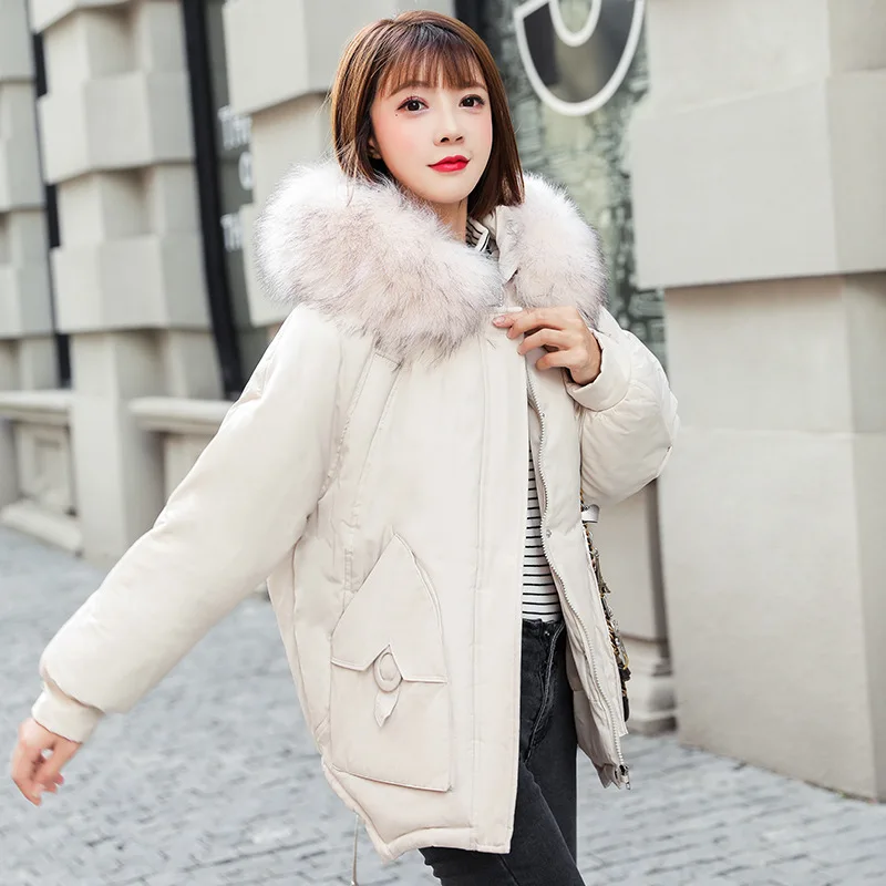 

2019 New Style Thick Cotton-padded Jacket Winter Cotton Dress Oversize Students Loose-Fit BF Short Cotton Overcoat Women's Fashi