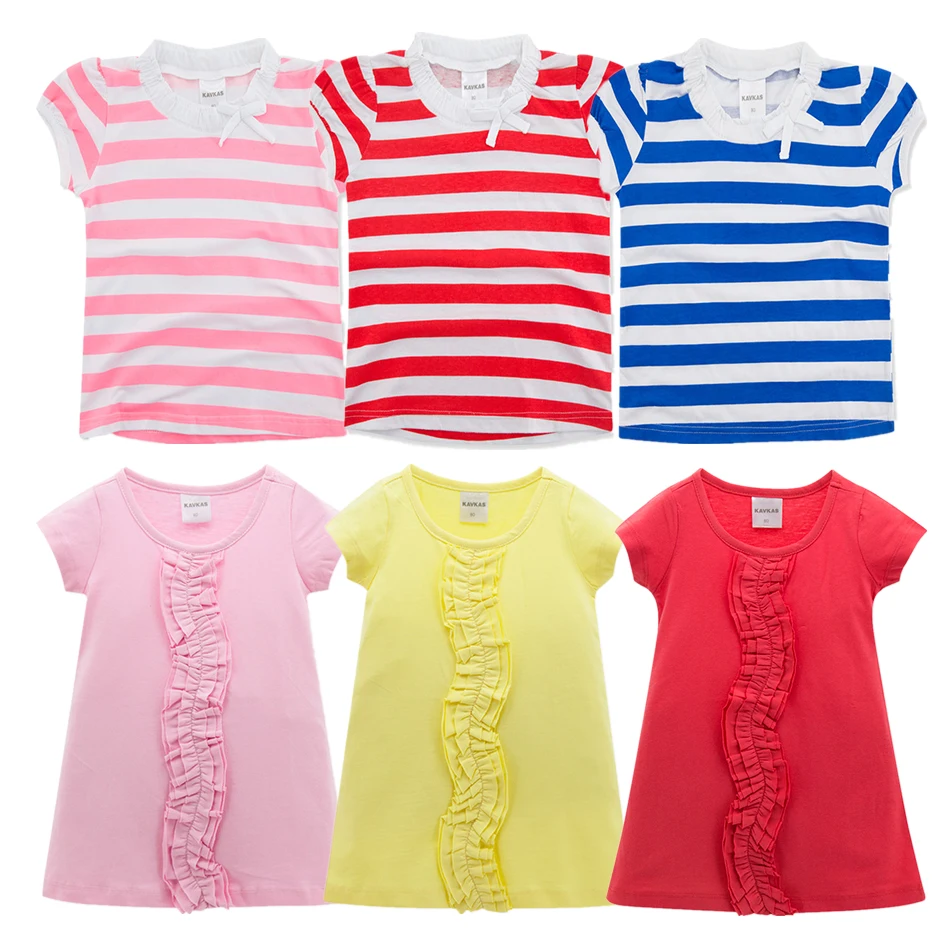 

Short Sleeve Baby Girl T-shirts Striped Ruffled Girls Shirt Toddler Girl Tops Summer Newborn Girl Camisetas Tees Cute Kids Bobo