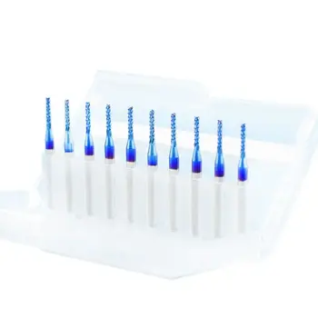 

GTBL 10Pcs 1.2Mm Carbide Spiral End Milling Cutter Blue Coated Cnc Router Bit For Engraving Machine Corn Milling Cutter