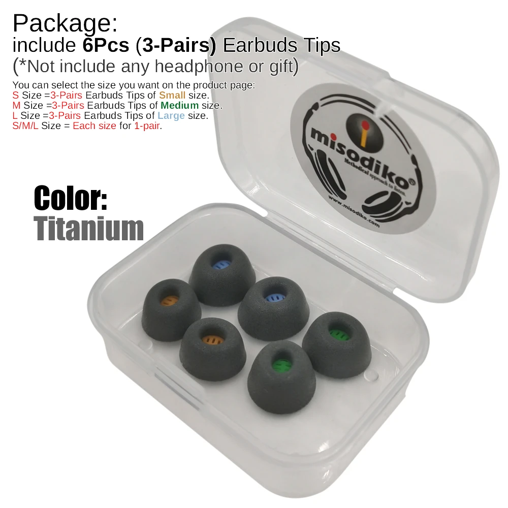 Misodiko TWS-OV6658 Eartips Busa Memori 