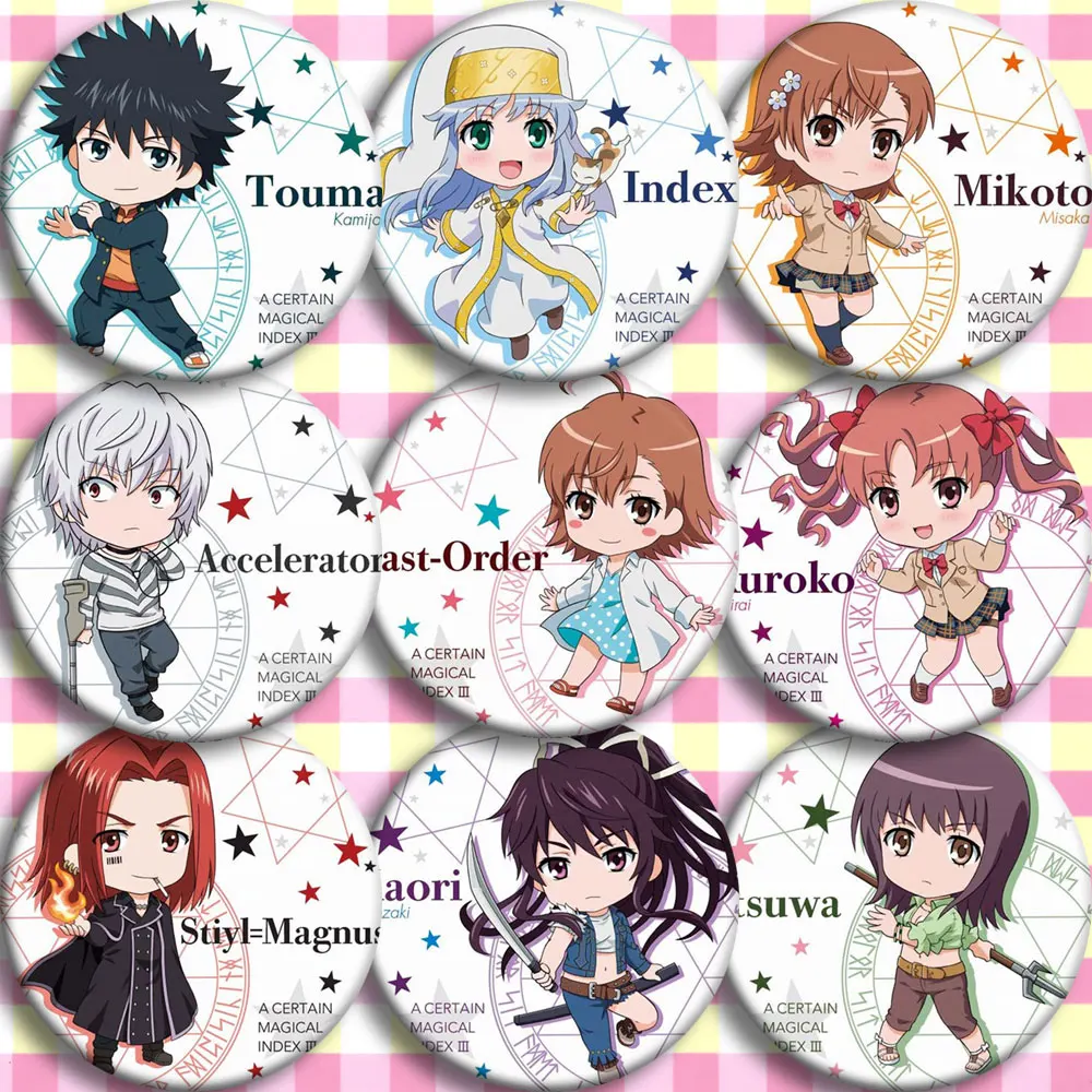 Brdwn Toaru maютсу no Index Misaka Mikoto Shirai Kuroko Kamijou Touma ускоритель Kongou Mitsuko значок косплея # GH| |