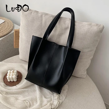

LUCDO women shoulder bags casual large capacity totes designer luxury soft pu leather messenger bag lady big purses handbags